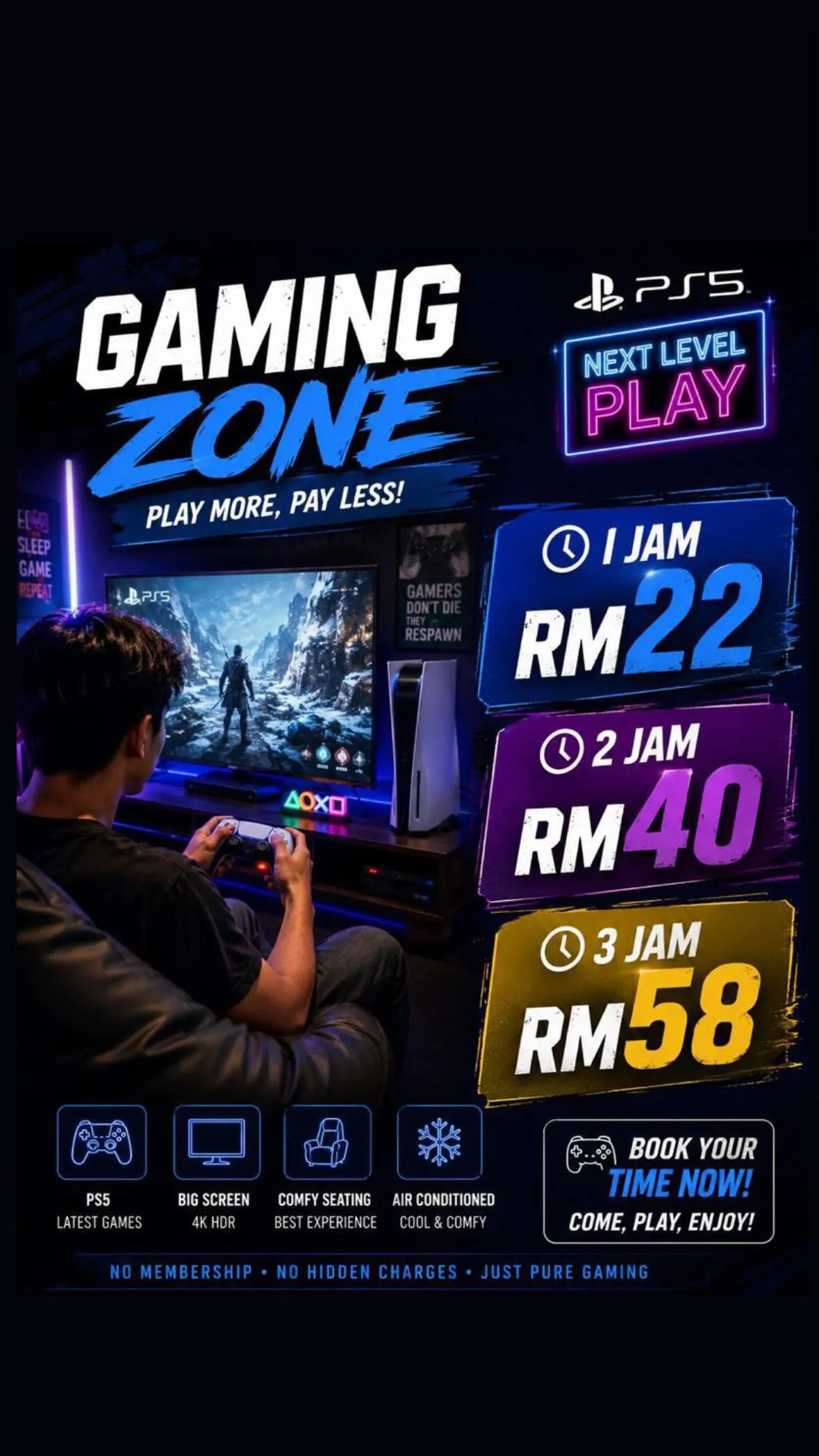 Zon Gaming — kadar PS5 dan kemudahan