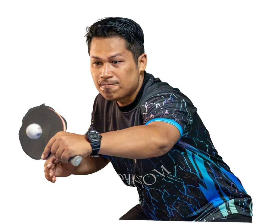 LekaPong player mid-smash