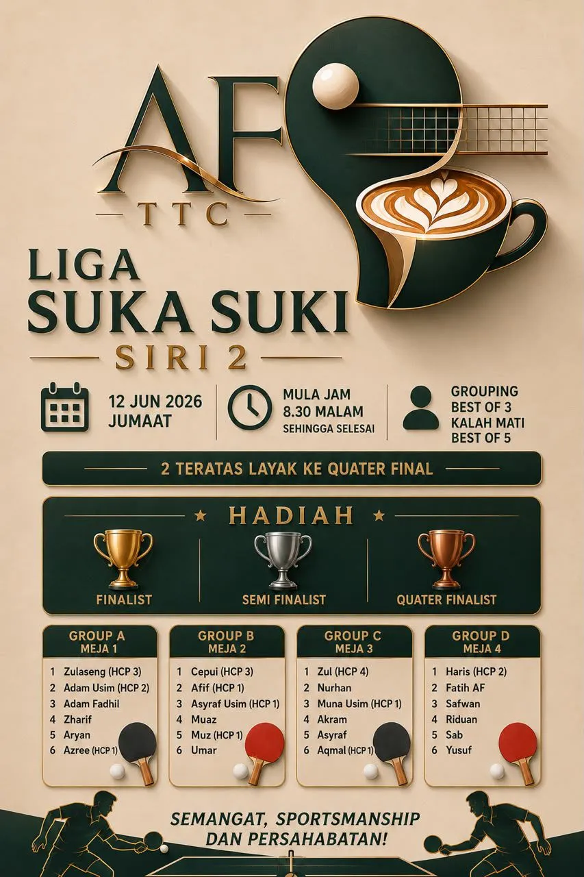 Liga Suka Suki Siri 2 — 12 Jun 2026, 8.30 malam